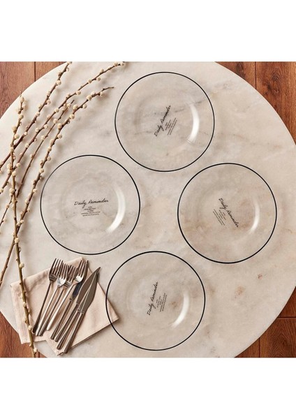 4'lü Siyah Servis Tabağı Seti, 26 Cm, Şık ve Kullanışlı Ev ve Davet Aksesuarı