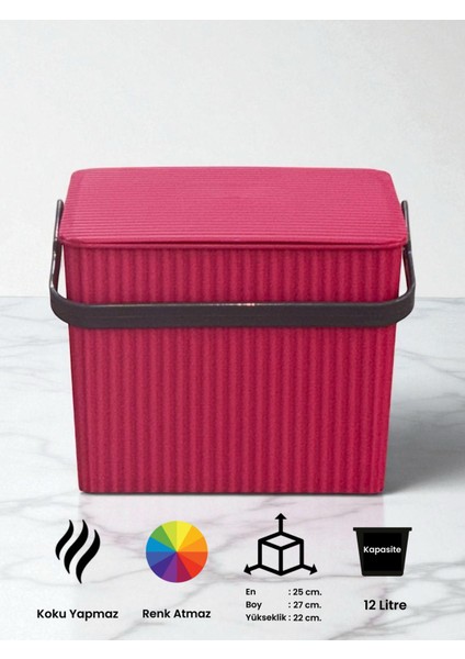 Rainbow Pembe Kare Kova Piknik Sepeti Temizlik Kovası