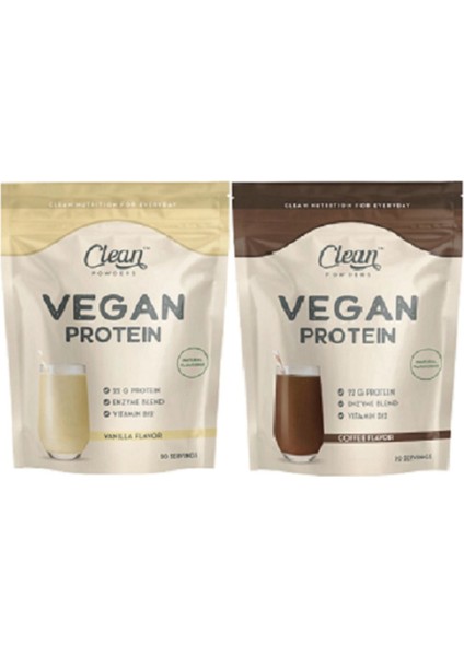 Vegan Protein 600 gr - Vanilya - Kahve 2'li Set