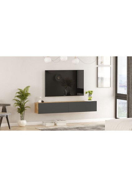 Aven Tv Ünitesi Tv Sehpası Kapaklı 180CM Çam-Antrasit Ave8-Aa modelleri