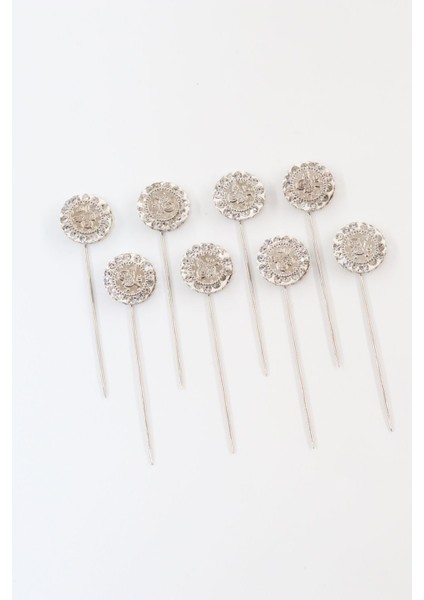 8’li Tuğralı Taşlı Eşarp Iğnesi. Şal Iğnesi. Türban Iğnesi. Başörtü Iğnesi. Eşarp ve Şal Iğnesi. indirimleri