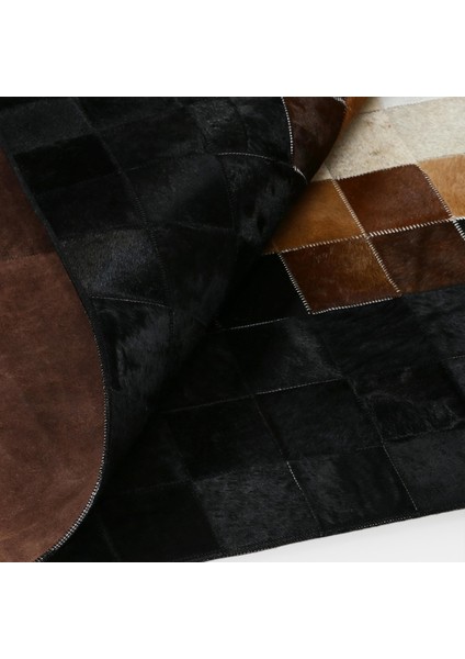 Siyah Beyaz Doğal Dana Derisi Düz Halı – El Yapımı Hakiki Deri Şık Giriş Halısı fiyatları