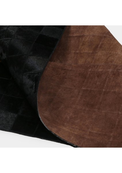 Siyah Beyaz Doğal Dana Derisi Düz Halı – El Yapımı Hakiki Deri Şık Giriş Halısı indirimleri