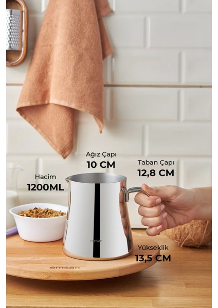 1200 ml Metalik Süt ve Cezve Ürünü, Şık Tasarım ve Yüksek Kaliteyle Hazırdır fiyatları