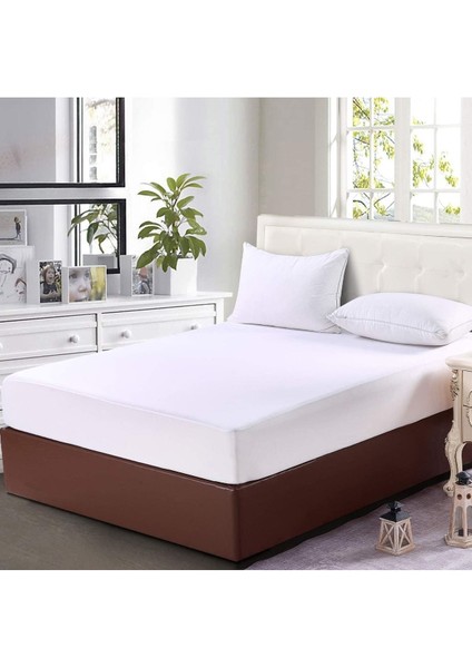 Sıvı Geçirmez Pamuklu Fittted Yatak Koruyucu, Çift ve Tek Kişilik Seçeneklerle