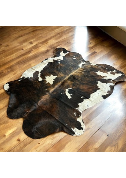 Kahverengi Benekli Hakiki Dana Derisi Post Halı 150X200 cm – El Yapımı Gerçek Deri Post Halı fiyatları