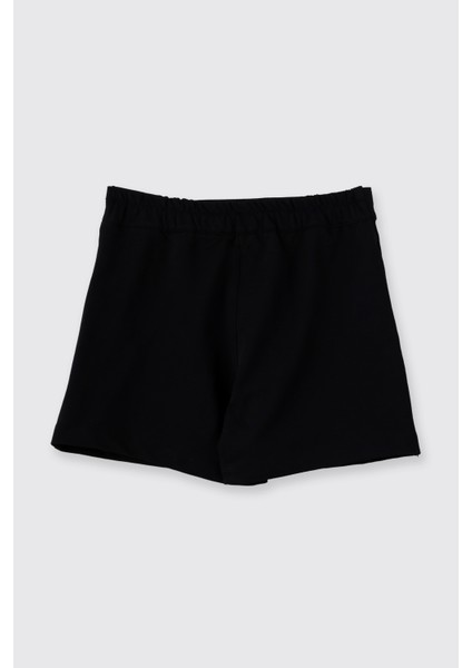 Kız Çocuk Cep Detaylı Beli Yarım Lastikli Siyah Şort Etek fiyatları