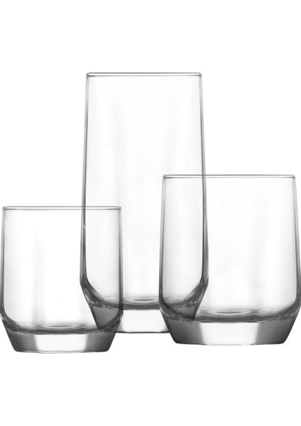 Beyaz 18 Parça Su ve Meşrubat Bardağı Seti