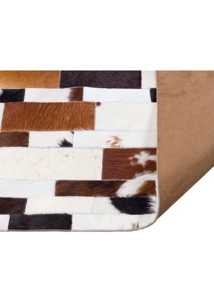 Dana Derisi Patchwork Halı – El Yapımı Bej Kahverengi Büyük Salon Halısı fiyatları
