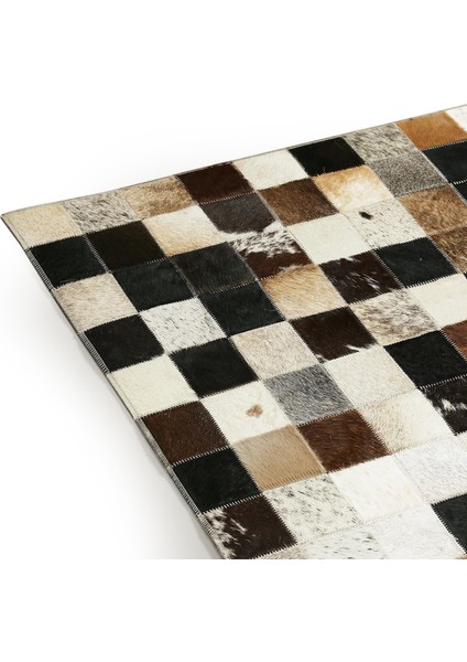 Çok Renkli Dana Derisi Patchwork Halı, Doğal Renkli Kaymaz Tabanlı Halı indirimleri