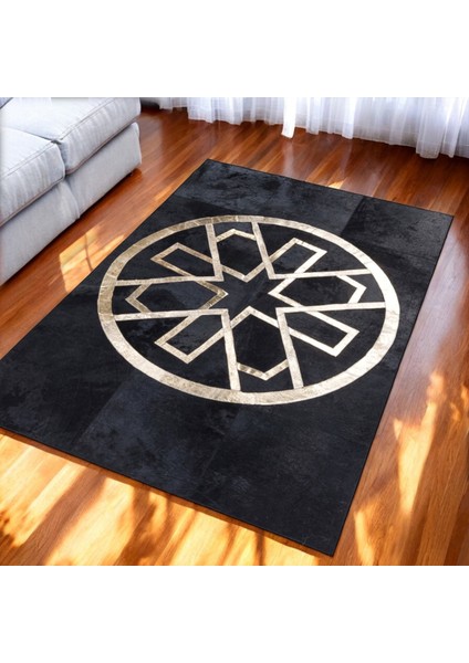 Siyah Dekoratif Dana Derisi Patchwork Halı – El Dokuma Hakiki Deri Salon Halısı indirimleri