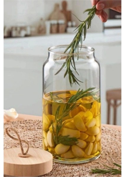 Bambu Cam Kavanoz 1130 Cc, Beyaz Renk, Şık ve Kullanışlı Ev Gereçleri fiyatları