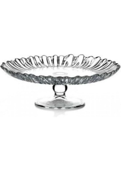 Şık ve Zarif Ayaklı Servis Tabağı, 31,5 Cm, Beyaz Renk, Şık Sunumlar Için Ideal.