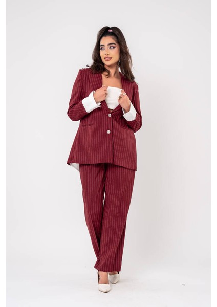 Asmetrik Kesim Gömlek Deteylı Blazer Ceket Pantolon Takım TKM08013 fırsatları