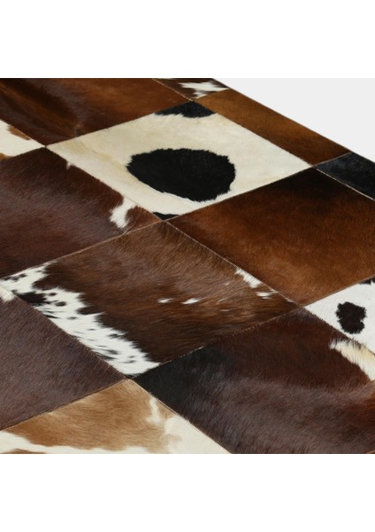 Kahverengi Doğal Dana Derisi Patchwork Halı – El Yapımı Gerçek Deri Kaymaz Mutfak Halısı fırsatları