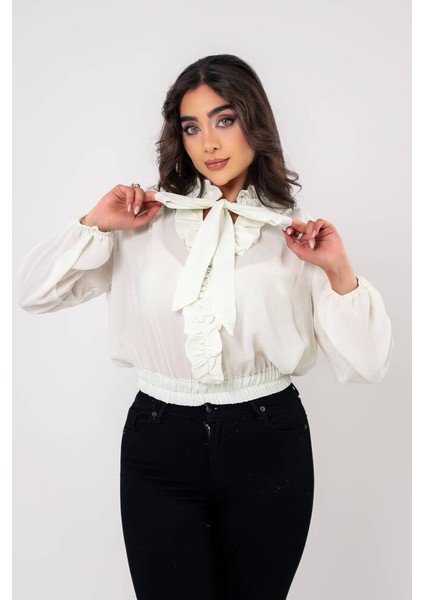 Kol ve Bel Lastik Bağlama Detaylı Bluz BLZ630 fırsatları