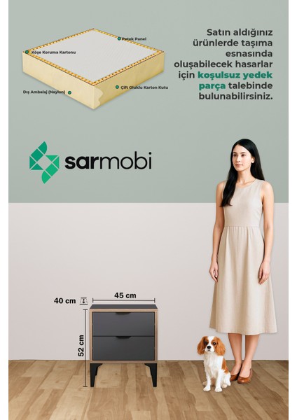 Arden 2 Çekmeceli Komodin