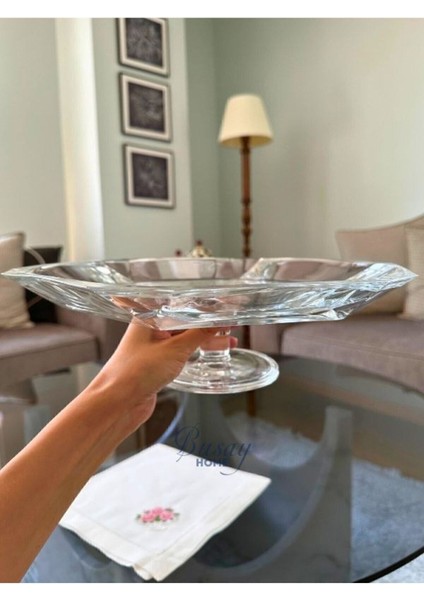 Cam Kristal Ayaklı Sunum Tabağı 32X9.6 Cm, Nude Reflection Serisi, Şık ve Zarif Tasarım indirimleri