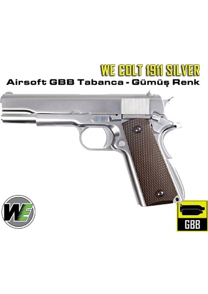 We Colt 1911 Silver Kahve Kabza Gbb Airsoft Tabanca fırsatları