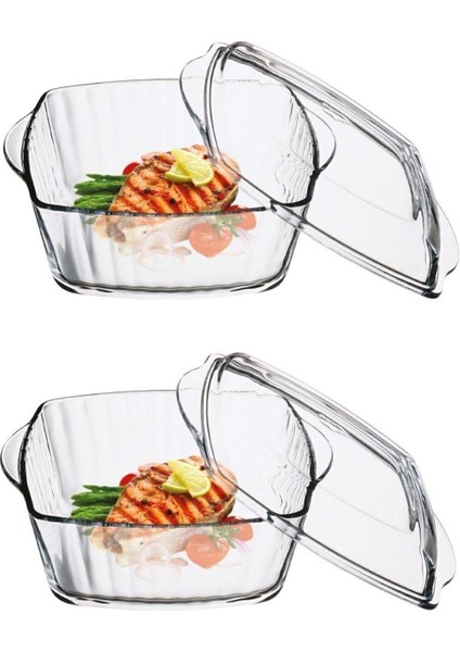 Beyaz 2'li Kare Kapaklı Borcam Tencere Seti, 4 Parça, Dayanıklı ve Şık Kullanım