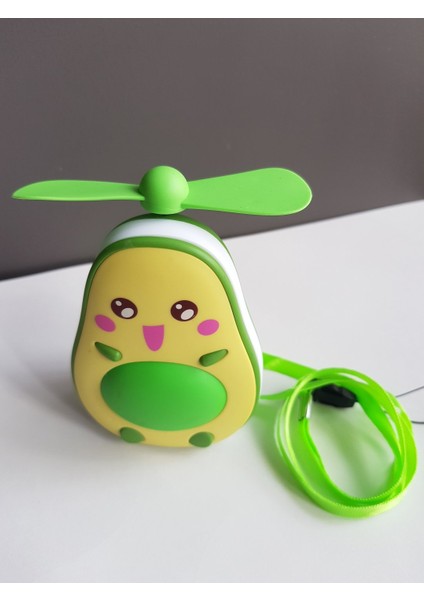 Sevimli Avokado Tasarımlı LED Işıklı USB Kablolu Mini Fan I Masa Üstü ve Boyun Ipli Vantilatör modelleri