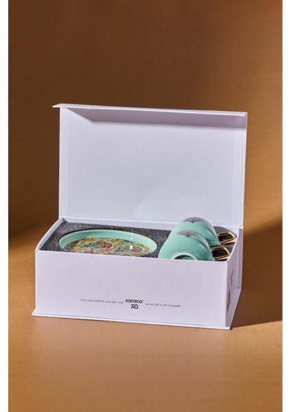 Iki Kişilik Mavi Kahve Fincan Takımı 100 ml Şık ve Zarif Tasarım indirimleri