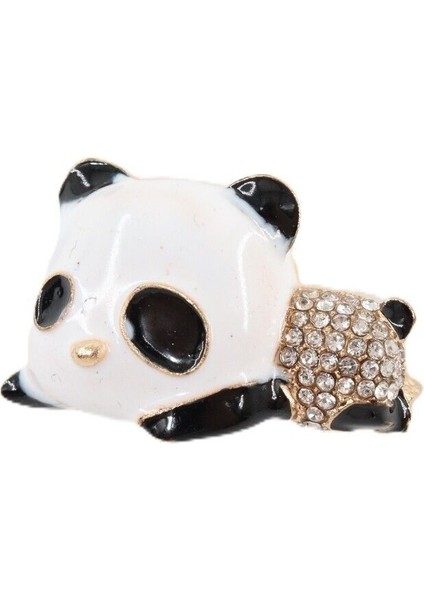 Yavru Panda Broş. Yaka Iğnesi Panda Broş. Zirko Taşlı Tasarım Panda Broş. Kadın Broş. Panda Broş. modelleri