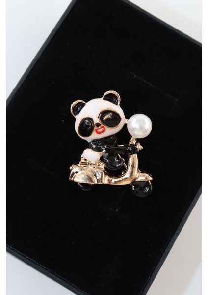 Yavru Panda Broş. Yaka Iğnesi Panda Broş. Zirko Taşlı Tasarım Panda Broş. Kadın Broş. Panda Broş. fiyatları