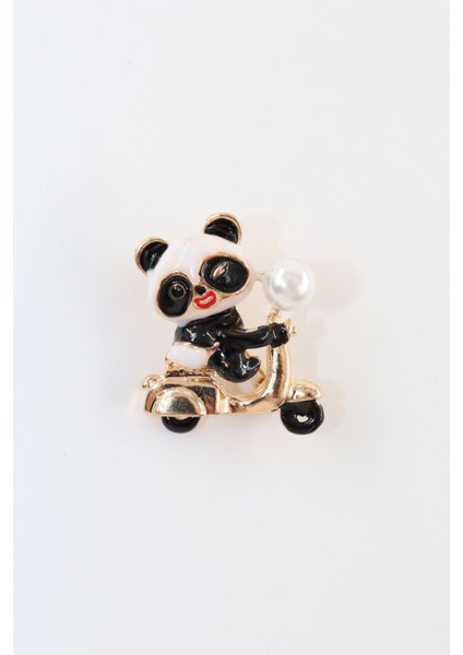 Yavru Panda Broş. Yaka Iğnesi Panda Broş. Zirko Taşlı Tasarım Panda Broş. Kadın Broş. Panda Broş. modelleri