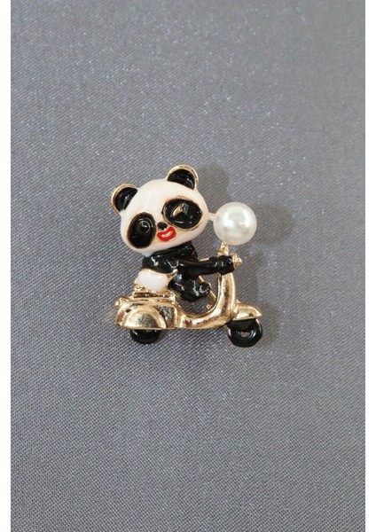 Yavru Panda Broş. Yaka Iğnesi Panda Broş. Zirko Taşlı Tasarım Panda Broş. Kadın Broş. Panda Broş. indirimleri