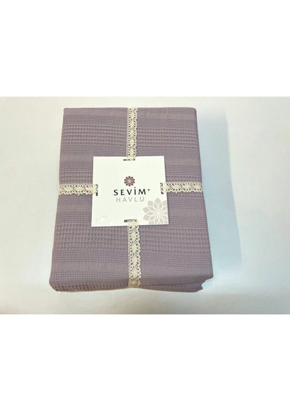 Lila Renk Tek Kişilik Waffle Pike 160X230CM, %100 Pamuk, Şık Petek Tasarım modelleri