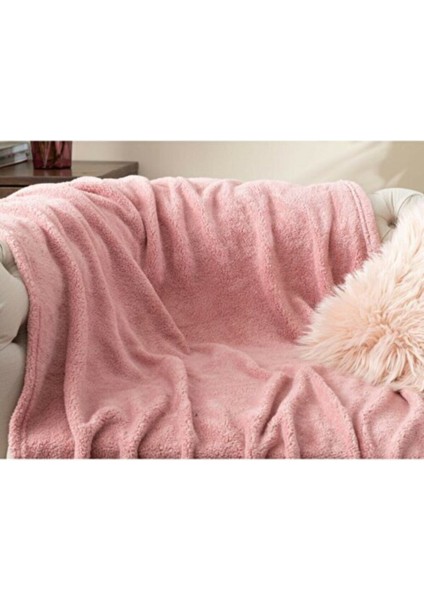 Yumuşak Pelüş Polar Tek Kişilik Battaniye 170X230 Gül Kurusu