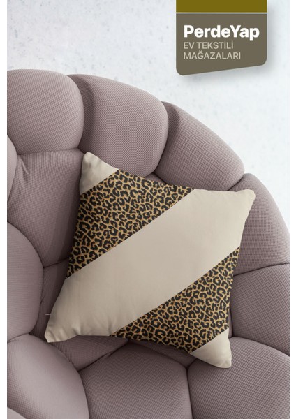 Leopar Desenli 4'lü Dijital Baskılı Kırlent Kılıfı 43 x 43 cm fırsatları