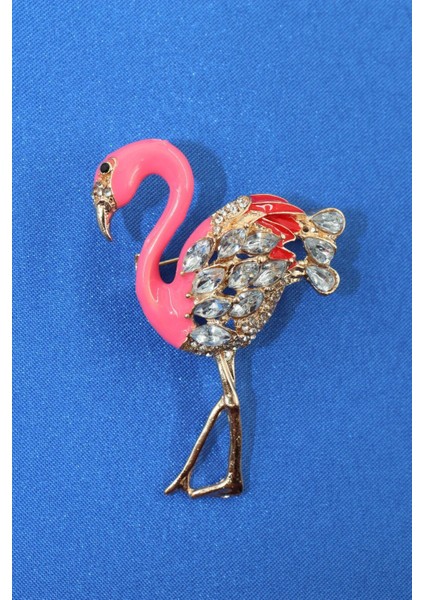 Zirkon Taşlı Flamingo Broş. Yaka Iğnesi Flamingo Broş. Taşlı Broş. Kadın Broş. Flamingo Broş. fırsatları