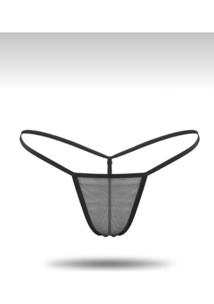 Siyah Lame Etekli Üstü Transparan Tül Tangalı Gecelik Takımı modelleri