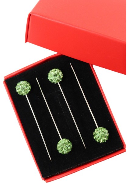 4’lü Yeşil Taşlı Eşarp Iğnesi. Şal Iğnesi. Türban Iğnesi. Başörtü Iğnesi. Eşarp ve Şal Iğnesi.