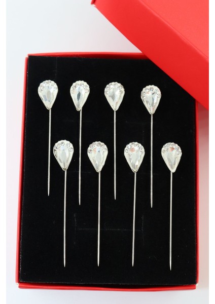 8’li Pırlanta Taşlı Eşarp Iğnesi. Şal Iğnesi. Türban Iğnesi. Başörtü Iğnesi. Eşarp ve Şal Iğnesi modelleri