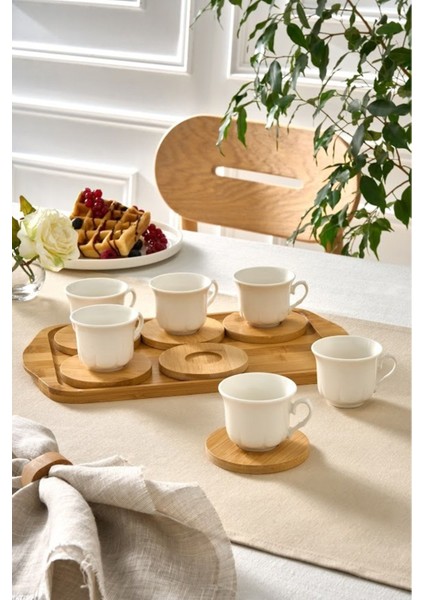 Altı Kişilik Bambu Fincan Takımı, 90 Ml, Şık ve Doğal Tasarım