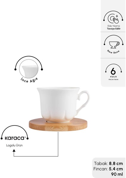 Altı Kişilik Bambu Fincan Takımı, 90 Ml, Şık ve Doğal Tasarım fiyatları