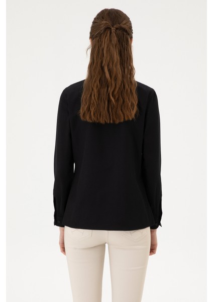 Kadın Siyah Gömlek Basic 50316711-VR046 indirimleri