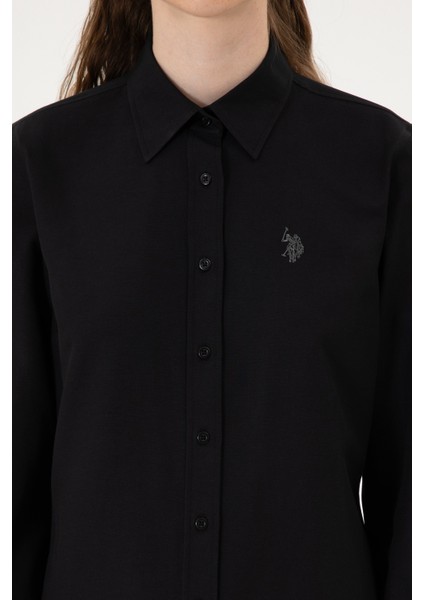 Kadın Siyah Gömlek Basic 50316711-VR046