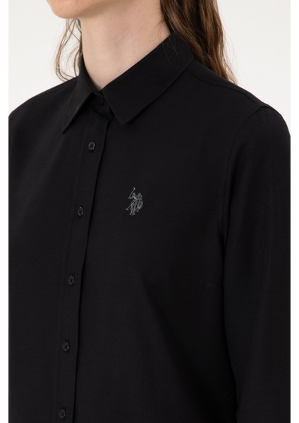 Kadın Siyah Gömlek Basic 50316711-VR046