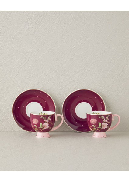 Şık 100 ml Bordo Kahve Fincan Takımı, Modern ve Zarif Tasarım. fiyatları