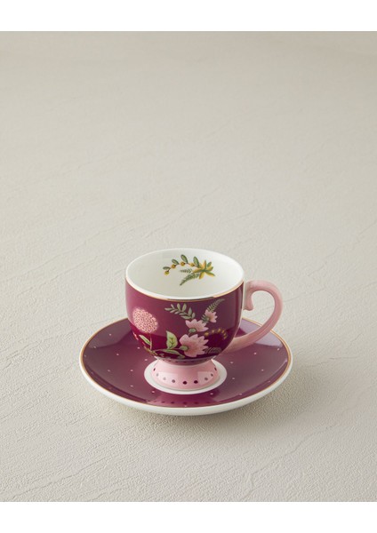 Şık 100 ml Bordo Kahve Fincan Takımı, Modern ve Zarif Tasarım. modelleri