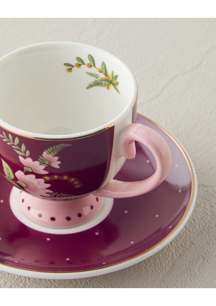 Şık 100 ml Bordo Kahve Fincan Takımı, Modern ve Zarif Tasarım. fırsatları