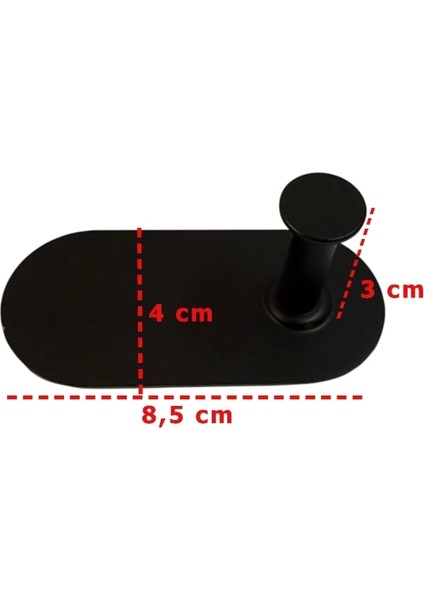 Askılık Yapışkanlı Thincal Oval Tekli Mat Siyah Rengi Pakette 4 Adet fiyatları