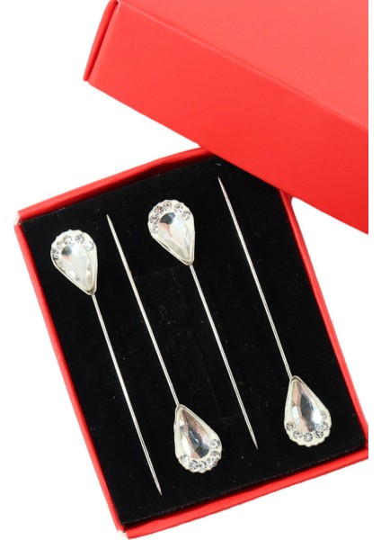 4’lü Pırlanta Taşlı Eşarp Iğnesi. Şal Iğnesi. Türban Iğnesi. Başörtü Iğnesi. Eşarp ve Şal Iğnesi