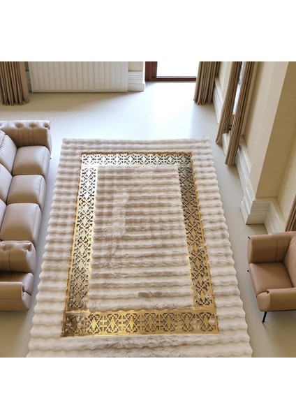 Krem Rengi Modern Desenli Peluş Halı, Şık Ev Halısı fiyatları