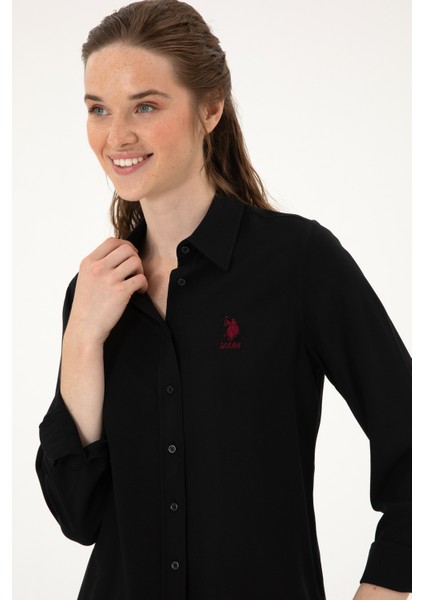 Kadın Siyah Gömlek Desenli 50316429-VR046 fiyatları