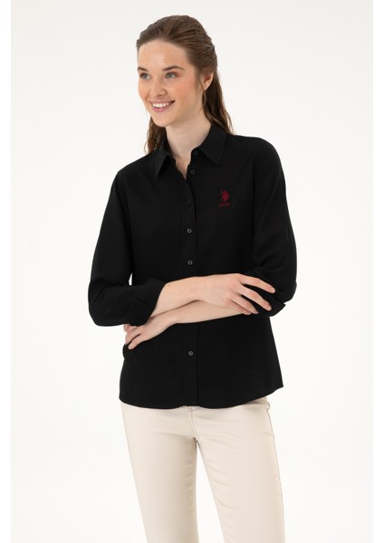 Kadın Siyah Gömlek Desenli 50316429-VR046 modelleri